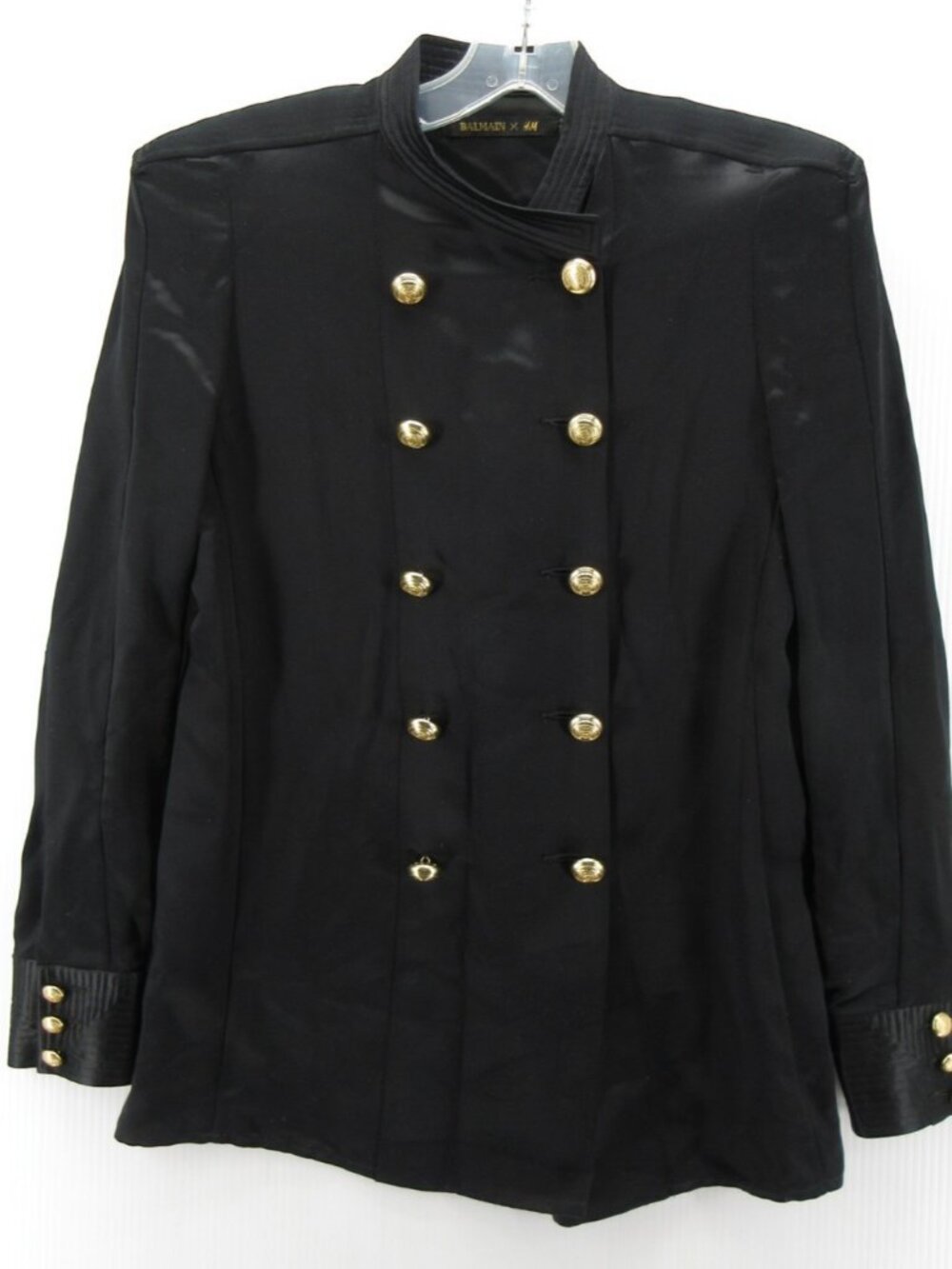 Balmain x H&M Top 4 Silk Blouse Military Double Breasted Gold Button